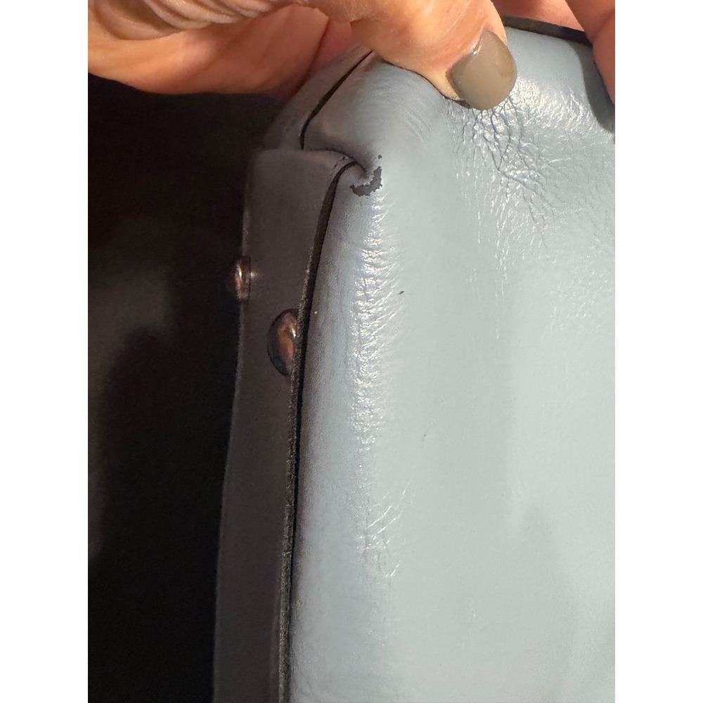 Patricia Nash Light Blue Leather Crossbody Bag Zip Top Shoulder Bag - Picture 9 of 16